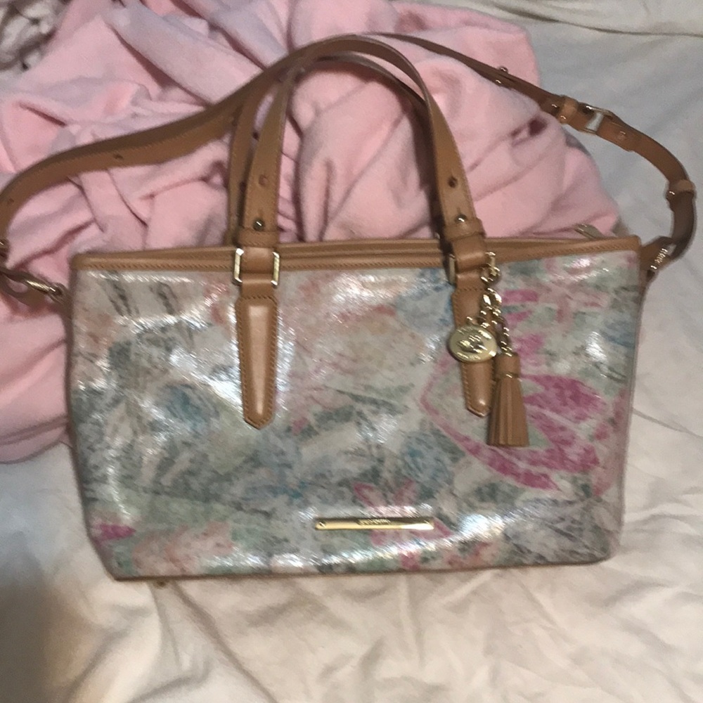 Brahmin mini asher cream talitha leather purse